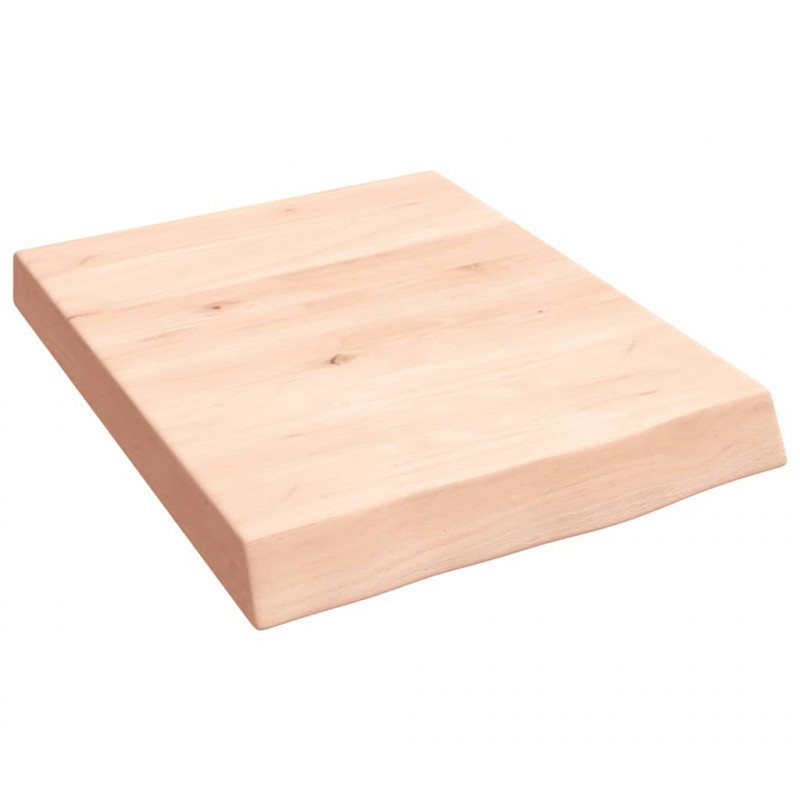 Półka, 40x50x(2-6) cm, surowe lite drewno dębowe