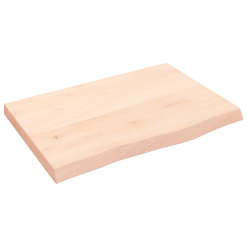 Półka, 60x40x(2-4) cm, surowe lite drewno dębowe