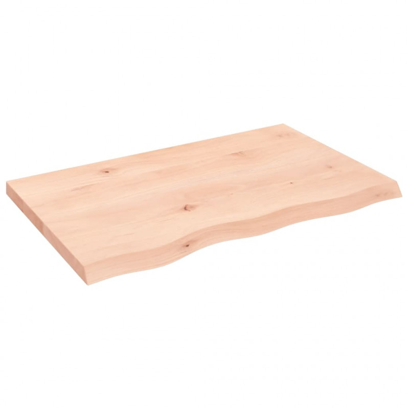 Półka, 80x50x(2-4) cm, surowe lite drewno dębowe
