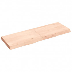 Półka, 120x40x(2-6) cm, surowe lite drewno dębowe