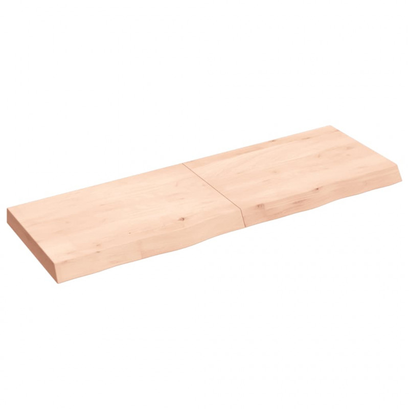 Półka, 120x40x(2-6) cm, surowe lite drewno dębowe