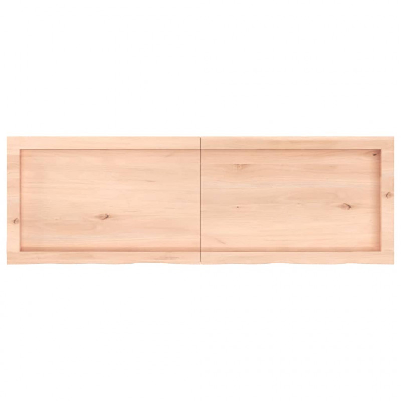 Półka, 120x40x(2-6) cm, surowe lite drewno dębowe