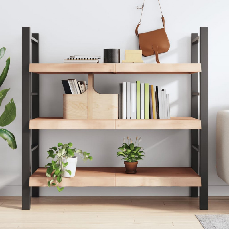 Półka, 120x50x(2-6) cm, surowe lite drewno dębowe