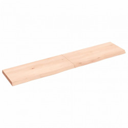 Półka, 140x30x(2-4) cm, surowe lite drewno dębowe