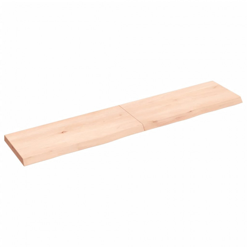Półka, 140x30x(2-4) cm, surowe lite drewno dębowe