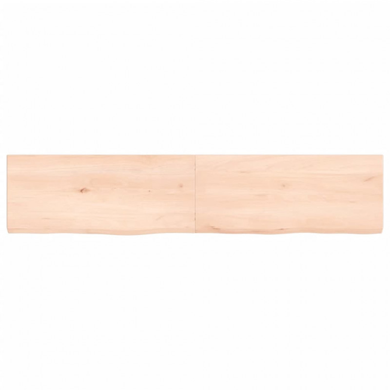 Półka, 140x30x(2-4) cm, surowe lite drewno dębowe
