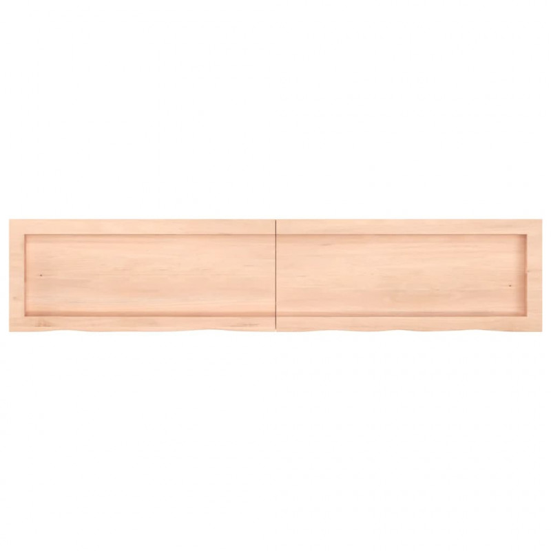 Półka, 140x30x(2-4) cm, surowe lite drewno dębowe