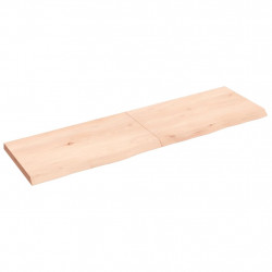 Półka, 140x40x(2-4) cm, surowe lite drewno dębowe