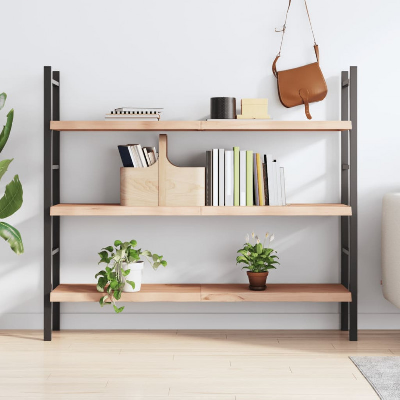 Półka, 140x40x(2-4) cm, surowe lite drewno dębowe