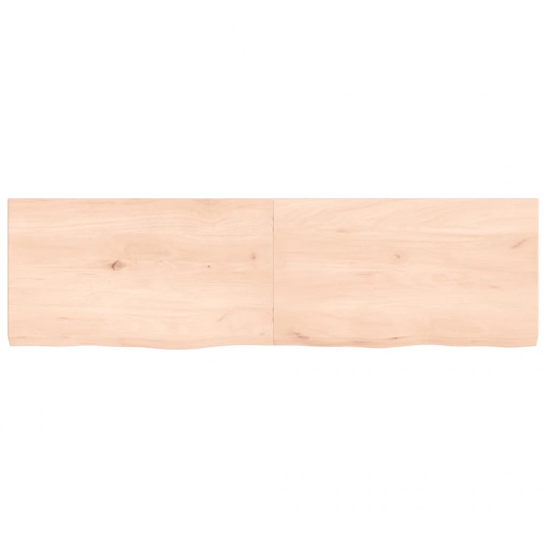 Półka, 140x40x(2-4) cm, surowe lite drewno dębowe