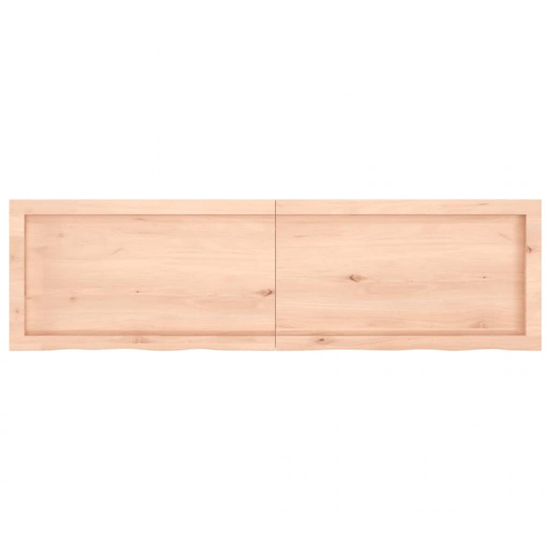 Półka, 140x40x(2-4) cm, surowe lite drewno dębowe