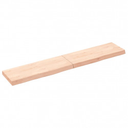 Półka, 160x30x(2-6) cm, surowe lite drewno dębowe