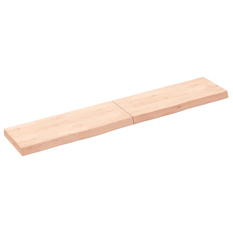 Półka, 160x30x(2-6) cm, surowe lite drewno dębowe