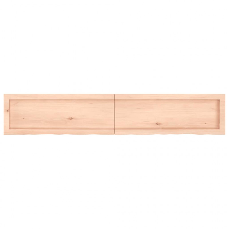 Półka, 160x30x(2-6) cm, surowe lite drewno dębowe