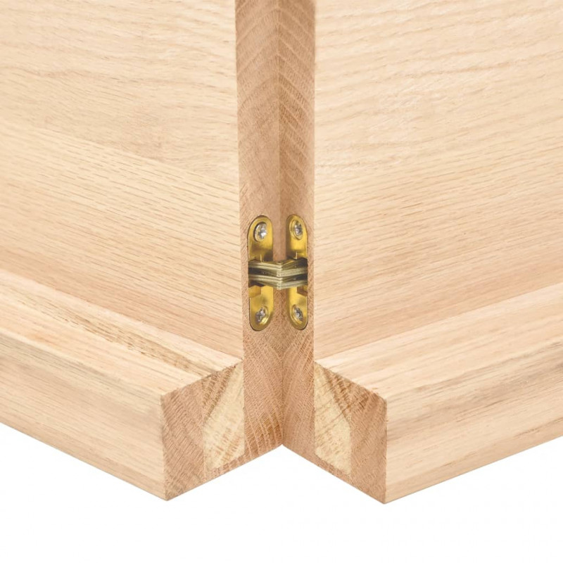 Półka, 160x30x(2-6) cm, surowe lite drewno dębowe