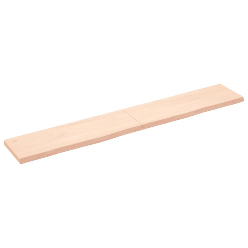 Półka, 180x30x(2-4) cm, surowe lite drewno dębowe