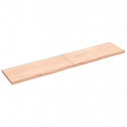 Półka, 200x40x(2-4) cm, surowe lite drewno dębowe