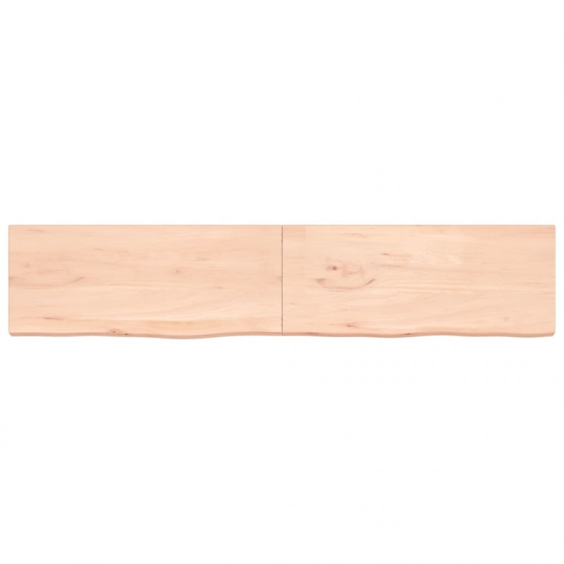 Półka, 200x40x(2-4) cm, surowe lite drewno dębowe