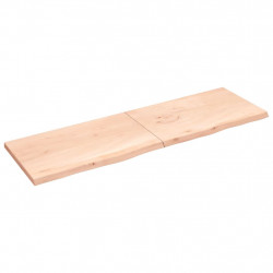 Półka, 200x60x(2-4) cm, surowe lite drewno dębowe
