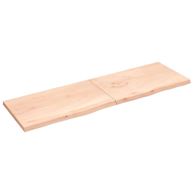 Półka, 200x60x(2-4) cm, surowe lite drewno dębowe