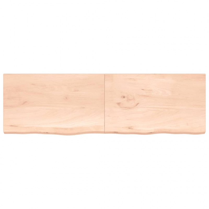 Półka, 200x60x(2-4) cm, surowe lite drewno dębowe