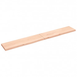 Półka, 220x30x(2-4) cm, surowe lite drewno dębowe