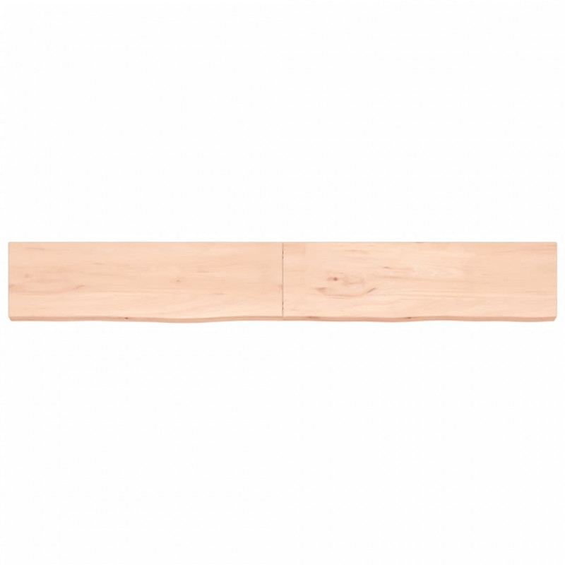 Półka, 220x30x(2-4) cm, surowe lite drewno dębowe
