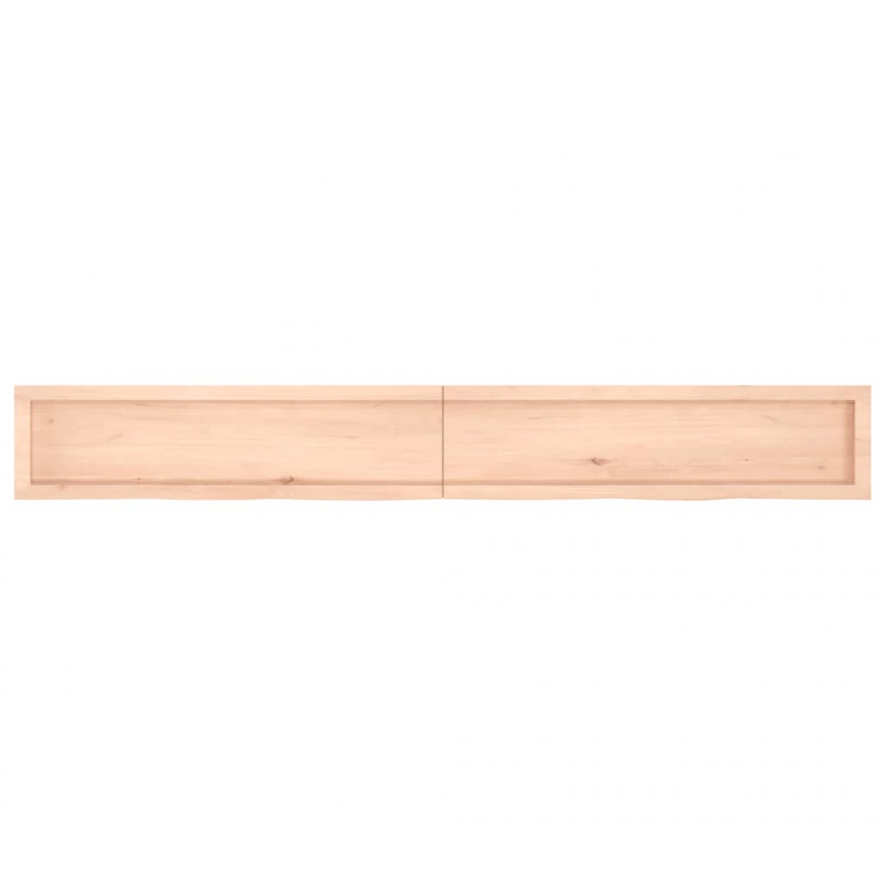 Półka, 220x30x(2-4) cm, surowe lite drewno dębowe