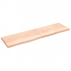 Półka, 220x60x(2-6) cm, surowe lite drewno dębowe