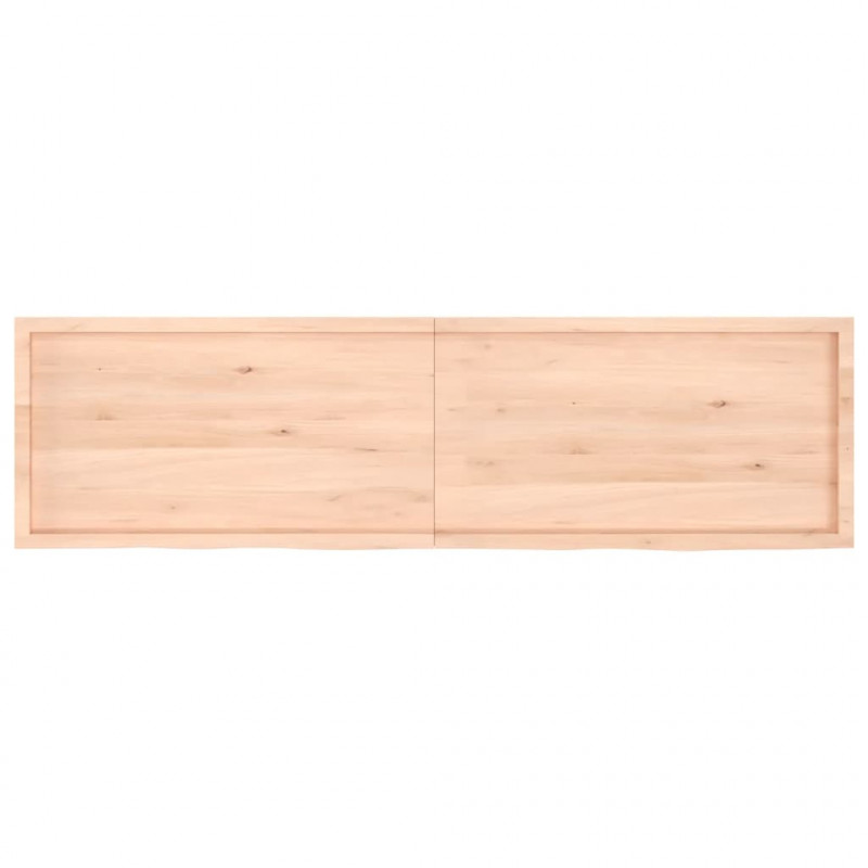 Półka, 220x60x(2-6) cm, surowe lite drewno dębowe