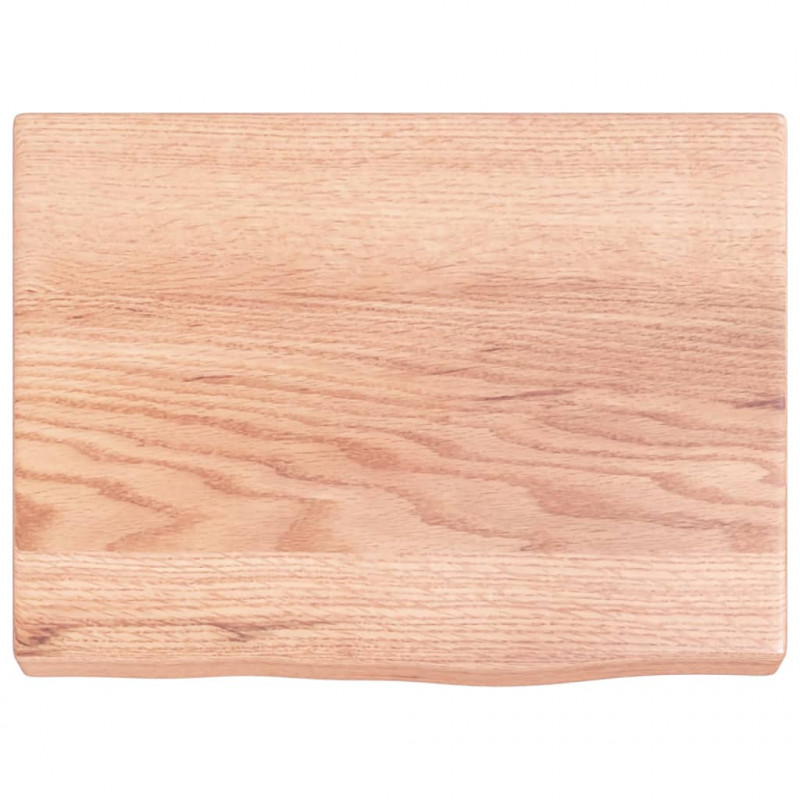 Półka, brązowa, 40x30x(2-4) cm, lakierowane lite drewno dębowe
