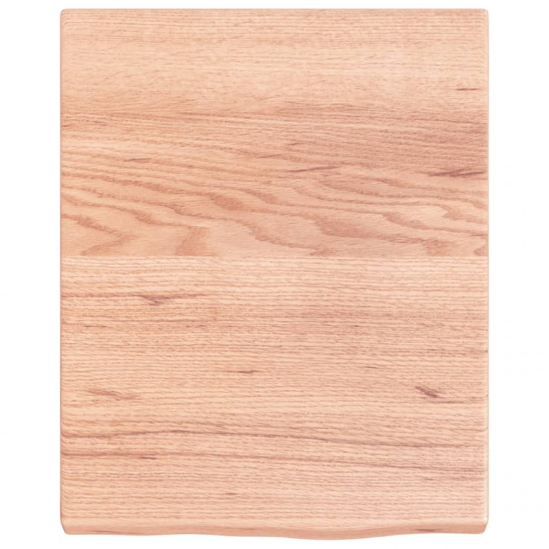 Półka, brązowa, 40x50x(2-4) cm, lakierowane lite drewno dębowe