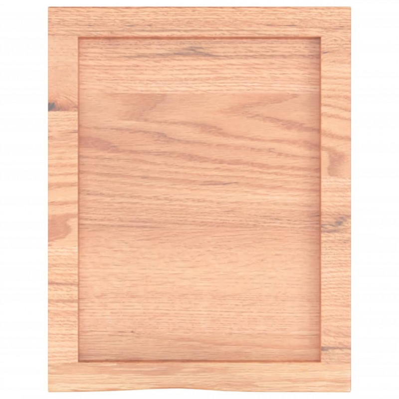 Półka, brązowa, 40x50x(2-4) cm, lakierowane lite drewno dębowe