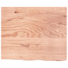 Półka, brązowa, 60x50x(2-6) cm, lakierowane lite drewno dębowe