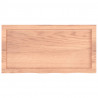 Półka, brązowa, 80x40x(2-6) cm, lakierowane lite drewno dębowe