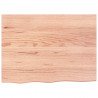Półka, brązowa, 80x60x(2-6) cm, lakierowane lite drewno dębowe