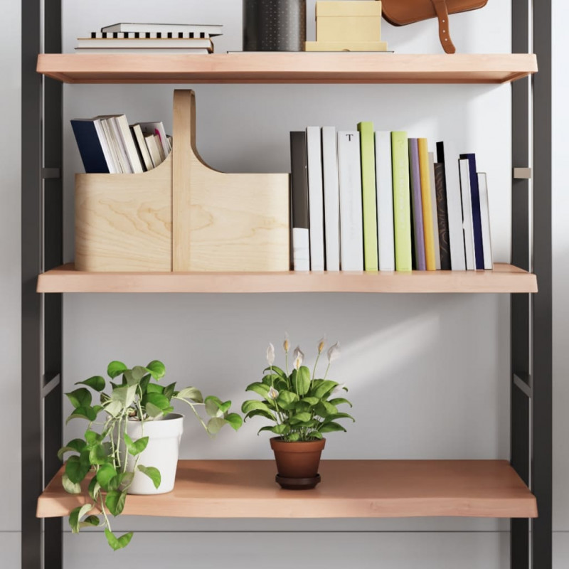 Półka, brązowa, 100x40x(2-4) cm, lakierowane lite drewno dębowe