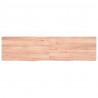 Półka, brązowa, 120x30x(2-4) cm, lakierowane lite drewno dębowe