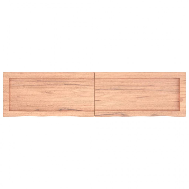 Półka, brązowa, 120x30x(2-4) cm, lakierowane lite drewno dębowe