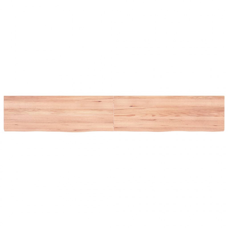 Półka, brązowa, 180x30x(2-6) cm, lakierowane lite drewno dębowe
