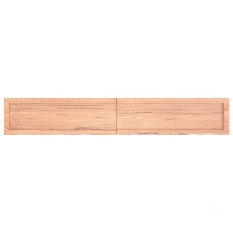 Półka, brązowa, 180x30x(2-6) cm, lakierowane lite drewno dębowe