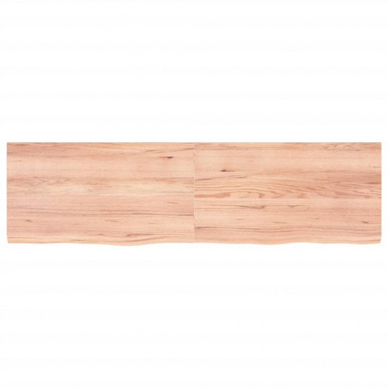 Półka, brązowa, 180x50x(2-4) cm, lakierowane lite drewno dębowe