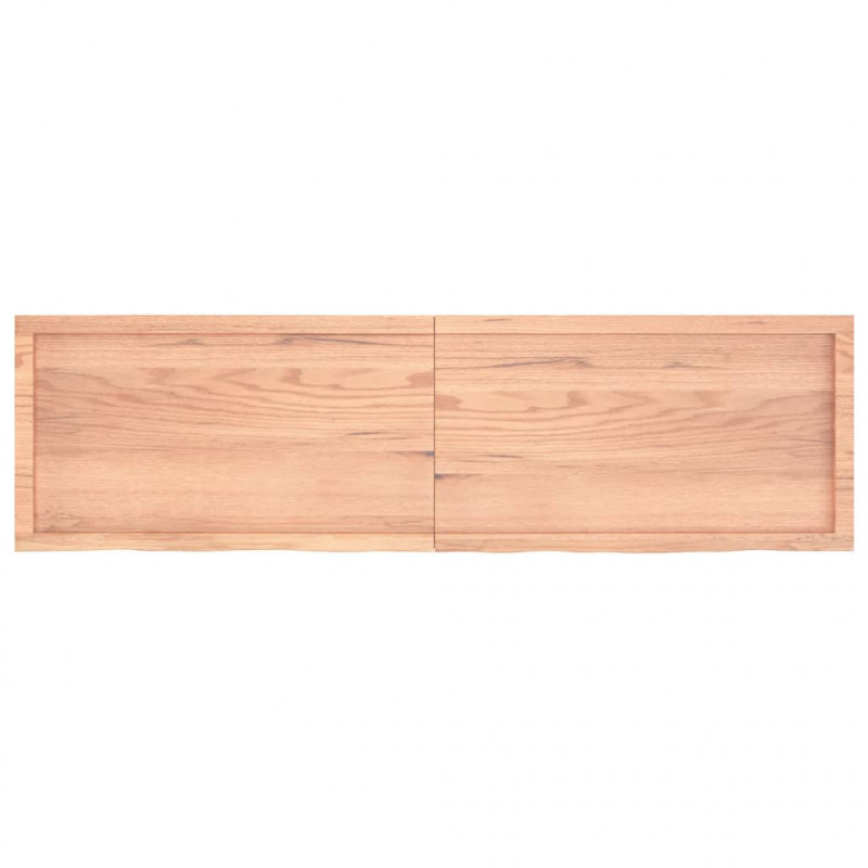 Półka, brązowa, 180x50x(2-4) cm, lakierowane lite drewno dębowe