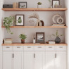 Półka, brązowa, 180x60x(2-4) cm, lakierowane lite drewno dębowe