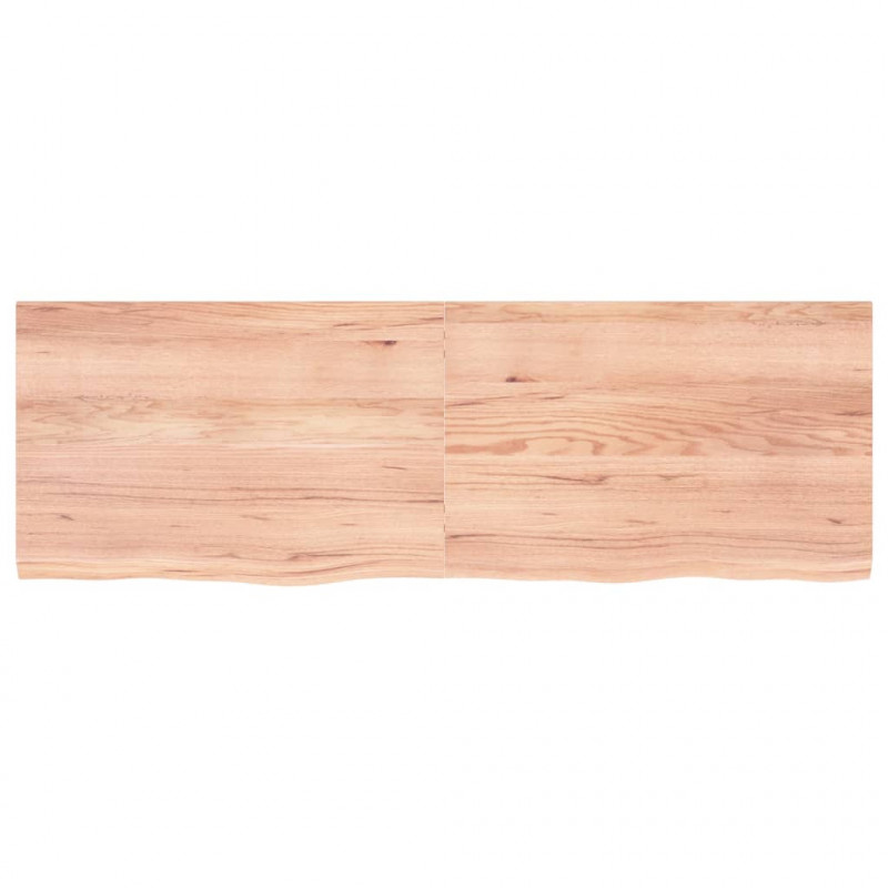 Półka, brązowa, 180x60x(2-4) cm, lakierowane lite drewno dębowe