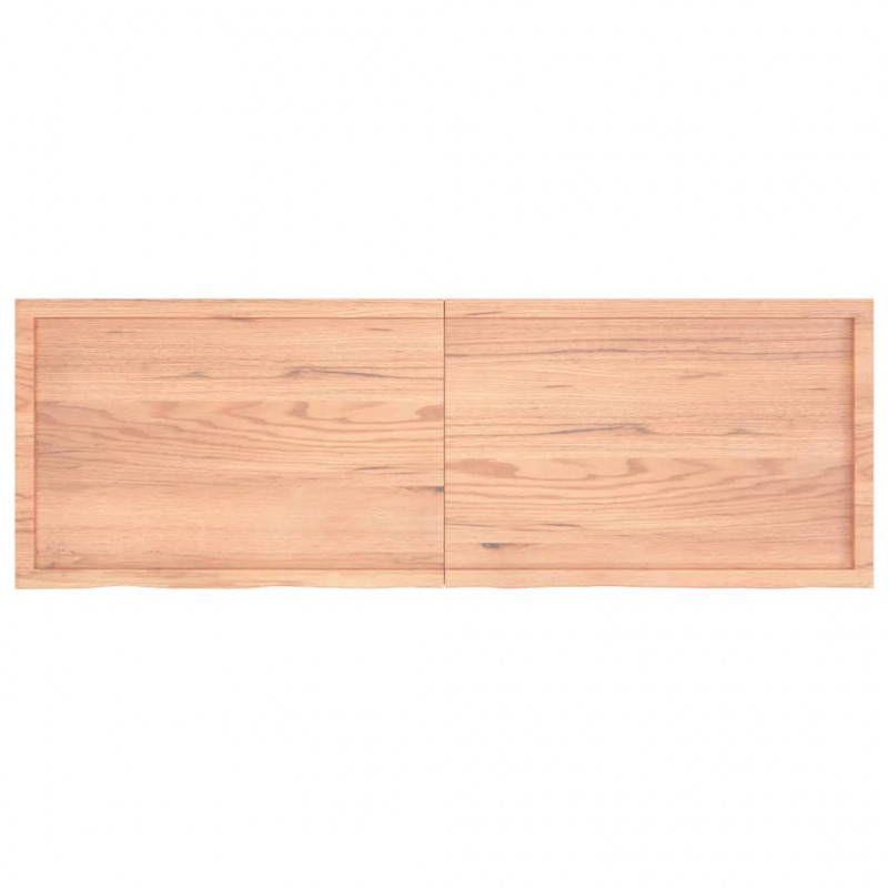 Półka, brązowa, 180x60x(2-4) cm, lakierowane lite drewno dębowe