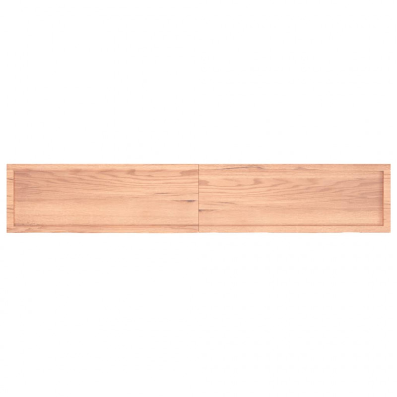 Półka, brązowa, 220x40x(2-4) cm, lakierowane lite drewno dębowe