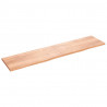 Półka, brązowa, 220x50x(2-4) cm, lakierowane lite drewno dębowe
