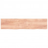 Półka, brązowa, 220x50x(2-4) cm, lakierowane lite drewno dębowe