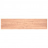 Półka, brązowa, 220x50x(2-4) cm, lakierowane lite drewno dębowe